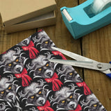 -Which do you see, man or beast? Look closer & see what lies beneath. 58" x 23" roll of high quality 5.93oz gift wrap. Free shipping from abroad. 25% off with code 'WRAPPERSDELIGHT' goth gothic dark transformation lycanthrope holiday horror christmas monster xmas yule unique festive premium designer wrapping paper-