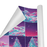 -58" x 23" rolls of high quality 5.93oz gift wrap. Free Shipping. 25% off 2 or more rolls w/code 'WRAPPERSDELIGHT' at checkout. vaporwave aesthetic fun futuristic y2k retro future synthwave neon christmas holiday winter santa christmas trees iconography secular unique unusual trending designer premium giftwrap abstract-