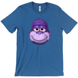 -Retro Y2K fashion hiphop streetwear purple swag high ape bonzi 420 great grape gorilla windows98 2000 internet meme spyware virus 1990s 90s funny stoner millennium icon bonzai viral Comfortable mens/unisex style Bella & Canvas t-shirt. Quality combed ring-spun cotton with a classic fit, crew neck & short sleeves. -Heather Columbia Blue-S-