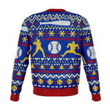 Home Base For Christmas Funny Baseball Ugly Sweater Print Sweatshirt-Homebase For Christmas Funny Baseball Ugly Sweater Print Sweatshirt - Premium AOP (all over print) Ugly Sweater printed pullover jumper. Unisex adult XS, Small, Medium, Large, XL, 2XL, 3XL and 4XL. Made-to-order. Ships in 5-8 business days, 2 weeks to the US. Great humorous home for the holidays pun baseball fan gift.-
