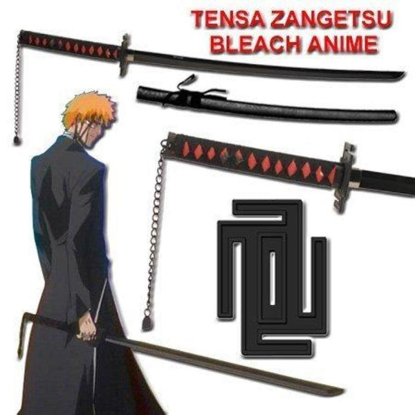 Full Tang Black Tensa Zangetsu Sword of Ichigo Kurosaki (Japanese