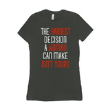 -Women's style Bella+Canvas, longer length, slim fit crew neck t-shirt in darker colors. Airlume combed and ring-spun cotton. Made to order, shipped from the USA Women's rights equality Keep Abortion Legal pro-choice Healthcare her body her choice Roe v Wade SCROTUS bans off our bodies PERSIST and Resist United ERA NOW-Army-S-