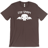 -Stay Spoopy winged skull graphic tee. High quality printing on soft Bella Canvas Canvas shirt. These shirts are made-to-order and typically ship in 2-4 business days from within the USA. Funny kowai cute halloween goth gothic spoopy spooky girl boy mens womens unisex t-shirt -Brown-XS-