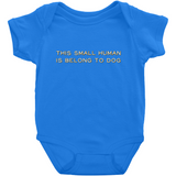 -High quality Rabbit Skins infant snap bodysuit. Solid colors are 100% combed ringspun cotton, heather colors are 90/10 combed ringspun cotton and polyester. Double-needle ribbed bindings, 3 snap closure. Shipped from the USA. Funny one piece unisex baby snapsuit creeper crawler dogs doggie puppy woof you-Cobalt-NB-