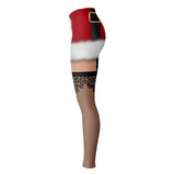 Funny Naughty Santa Leggings, Sexy All-Over-Print Christmas Cosplay-Premium polyester and spandex blend four-way stretch costume / cosplay leggings. Squat-proof with elastic waistband and microfiber stitching. Free Shipping Worldwide. Christmas holiday naughty elf sexy Santa cosplay roleplay costume leggings. All over print, bare legs with xmas costume unisex womens juniors-