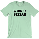Funny WICKED PISSAH Tee, Mens/Unisex Adult Sizes, Shipped from the USA-Soft airlume cotton standard fit t-shirt with short sleeves and crew neck. - Boston Mass New England Massachusetts New Hampshire Rhode Island Maine Vermont Connecticut MA NH RI MN VT CT aweome regionalism saying slang townie chowda head masshole sox celtics bruins huskies revolution patriots black wolves fan smaht -S-Mint-