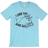 -Soft, comfortable mens/unisex style Airlume combed and ring-spun cotton shirt. Made-to-order and shipped form the USA. Funny dirty naughty bbq barbeque bar-b-que barbecue pork sex joke butt rubbed pig piggy t-shirt boyfriend gift -Turquoise-Medium (M)-