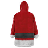 Santa Claus Costume Snug Blanket Hoodie, Warm Christmas Snuggle Wrap-A one-size fits all wearable blanket. This snug blanket hoodie is crafted from an outer silky micro-mink (faux) exterior, Ultra soft microfiber fleece interior lining. Unisex, One size fits all Teens & Adults up to size 4X. Made-to-order. 2 weeks to USA. Funny casual Christmas cosplay Santa suit. All over Print blanket-