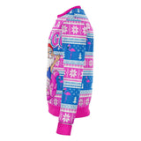 Fa-La-La-La-Mingo! Florida Santa Sweatshirt, AOP Christmas Jumper-Funny all-over-print unisex sweatshirt made of soft, comfortable cotton/polyester/spandex blend with brushed fleece interior. Each panel is individually printed, cut & sewn for a flawless graphic that won't crack or peel. Mens womens pullover jumper ugly sweater pink flamingo bird joke novelty tropical xmas holiday.-