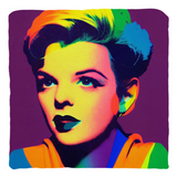 -Double-sided, square pillow or pillowcase. Made-to-order, ships from the USA. Sewn pillow, Zipper Cover with or without Pillow. Soft 100% polyester filling for perfect fluff and form. custom somewhere over the rainbow judy garland wizard of oz colorful home decor lgbtq lgbtqia trans drag gay pride icon classic art -Polyester Twill-14x14 inches-Cover Only-