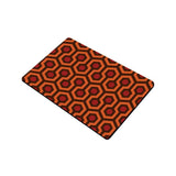 -High quality 23.6 x 15.7in (60x40cm) doormat / floor mat. Professionally printed, durable & colorfast non-woven polyester top, non-slip. Indoor / outdoor use. Free Shipping Worldwide. Unique classic retro horror hotel hallway carpet pattern doormat. Great gothic housewarming gift. Orange and brown midcentury geometric.-