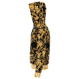 Baroque Skull Hoodie, Gothic All Over Print Hooded Pullover Sweatshirt-