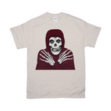 Crmson Ghost Graphic Tee, Classic Horror Icon, Small to 5X, Low Prices-100% cotton Gildan fine jersey fitted unisex tee. 3-5 days from USA. Crimson Ghost classic serial horror film icon. Skeleton with hooded skull, crossed skeletal hands. This skull faced fiend is the perfect grim reaper for punk rock pirates and misfits though few today would desire a post Cyclotrode X world. Haloween-Natural-Small (S)-