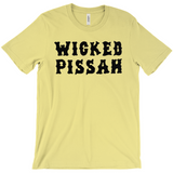 Funny WICKED PISSAH Tee, Mens/Unisex Adult Sizes, Shipped from the USA-Soft airlume cotton standard fit t-shirt with short sleeves and crew neck. - Boston Mass New England Massachusetts New Hampshire Rhode Island Maine Vermont Connecticut MA NH RI MN VT CT aweome regionalism saying slang townie chowda head masshole sox celtics bruins huskies revolution patriots black wolves fan smaht -M-Yellow-