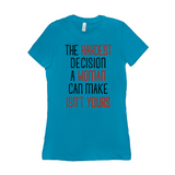 -Women's style Bella+Canvas, longer length, slim fit crew neck t-shirt in darker colors. Airlume combed and ring-spun cotton. Made to order, shipped from the USA Women's rights equality Keep Abortion Legal pro-choice Healthcare her body her choice Roe v Wade SCROTUS bans off our bodies PERSIST and Resist United ERA NOW-Turquoise-S-