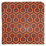 Overlook Throw Pillow - Classic Retro Horror Hotel Carpet Pattern-Double-sided, square spun polyester pillow in your choice of size (14, 16, 18 or 20 inches) and finish: Sewn Pillow (no zipper), Cushion with Removable Zippered Pillowcase or Cover Only. This item is made-to-order. Typically ships in 3-5 business days from within the US. Orange Brown Red Abstract Halloween Accent Decor-Cover only-no insert-Spun Polyester-20x20 inch-