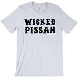 Funny WICKED PISSAH Tee, Mens/Unisex Adult Sizes, Shipped from the USA-Soft airlume cotton standard fit t-shirt with short sleeves and crew neck. - Boston Mass New England Massachusetts New Hampshire Rhode Island Maine Vermont Connecticut MA NH RI MN VT CT aweome regionalism saying slang townie chowda head masshole sox celtics bruins huskies revolution patriots black wolves fan smaht -M-Baby Blue-