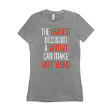 -Women's style Bella+Canvas, longer length, slim fit crew neck t-shirt in darker colors. Airlume combed and ring-spun cotton. Made to order, shipped from the USA Women's rights equality Keep Abortion Legal pro-choice Healthcare her body her choice Roe v Wade SCROTUS bans off our bodies PERSIST and Resist United ERA NOW-Dark Grey Heather-S-