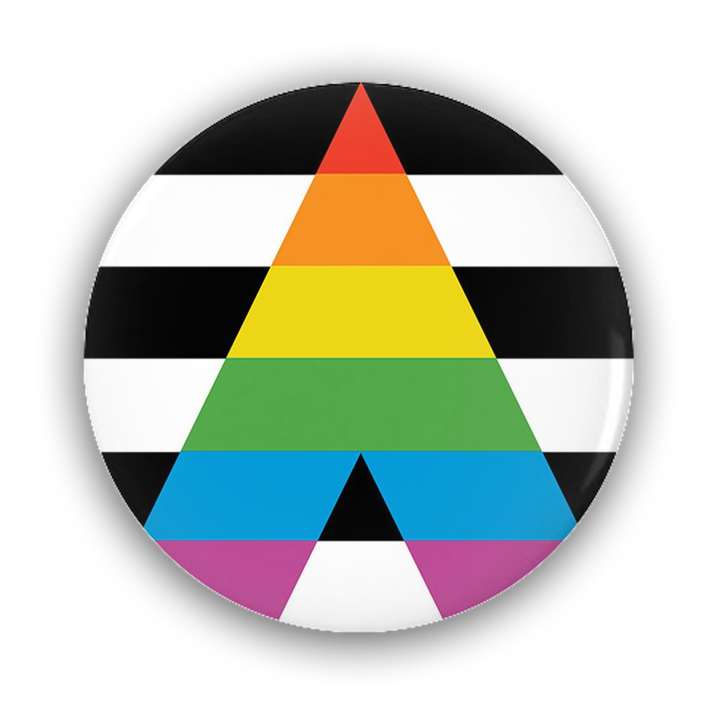 -Brand New pinback button in your choice of size. Scratch and UV resistant mylar with standard button back.This item is made-to-order and typically ships in 3-5 business days from the US. Straight lgbt lgbtq lgbtqx allies pflag parents friends family gay lesbian bisexual trans nonbinary gender sexuality equality -1.25 inch Round Button-