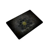 Welcome Home Vault Door Doormat - Gaming Floor Mat-High quality 23.6 x 15.7in (60x40cm) doormat / floor mat. Professionally printed, durable & colorfast fiber top, non-slip. Indoor / outdoor. Free Shipping Worldwide. Unique highly detailed Welcome Home vault door doormat. Great housewarming gift for gamers, fancy fallout shelter or post-apocallyptic party floor decor! -