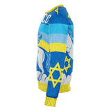 MAGICAL JEWNICORN SWEATSHIRT Jewish Unicorn Ugly Holiday Sweater Print-Funny all-over-print unisex sweatshirt made of soft, comfortable cotton/polyester/spandex blend with brushed fleece interior. Each panel is individually printed, cut and sewn to ensure a flawless graphic that won't crack or peel. Mens womens hanukkah Chanukah pullover jumper ugly sweater print jewish jew pun holiday-