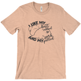 -Soft, comfortable mens/unisex style Airlume combed and ring-spun cotton shirt. Made-to-order and shipped form the USA. Funny dirty naughty bbq barbeque bar-b-que barbecue pork sex joke butt rubbed pig piggy t-shirt boyfriend gift -Heather Peach-Small (S)-