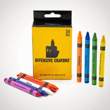 Offensive Crayons - Funny Adult Coloring Gift - Ships from the USA-Tired of coloring with blue or burnt sienna? Goodbye 'goldenrod' and "violet,' hello 'Suspicious Cold Sore Red' and 'boner pill blue', 'Travel Ban Brown' and ' 'Privilege' (White, of course) - Diversify your politically correct color box with these 24 blunt, direct, and irreverent shades. New pack of 24, ships from USA-