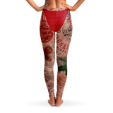 Christmas Fanatic Bikini Bottom and Tattooed Legs Holiday Leggings-Premium polyester and spandex blend four-way stretch costume / cosplay leggings. Squat-proof with elastic waistband and microfiber stitching. Free Shipping Worldwide. All-over-printed design with two legs covered in christmas holiday themed tattoos. Fun and funny, sexy xmas costume cosplay. Naughty santa dirty elf.-