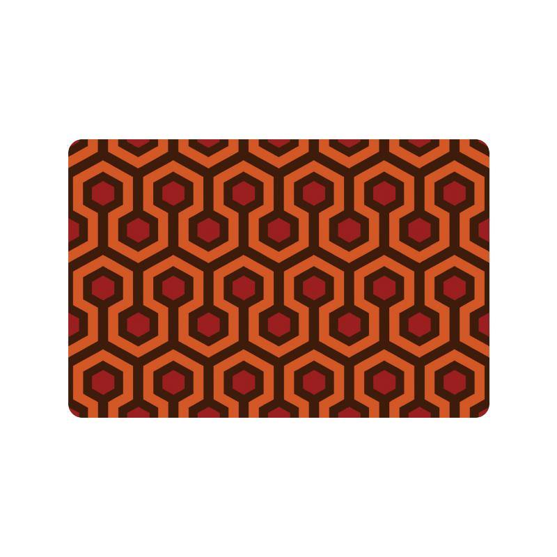 -High quality 23.6 x 15.7in (60x40cm) doormat / floor mat. Professionally printed, durable & colorfast non-woven polyester top, non-slip. Indoor / outdoor use. Free Shipping Worldwide. Unique classic retro horror hotel hallway carpet pattern doormat. Great gothic housewarming gift. Orange and brown midcentury geometric.-