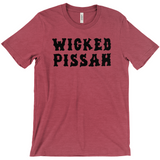 Funny WICKED PISSAH Tee, Mens/Unisex Adult Sizes, Shipped from the USA-Soft airlume cotton standard fit t-shirt with short sleeves and crew neck. - Boston Mass New England Massachusetts New Hampshire Rhode Island Maine Vermont Connecticut MA NH RI MN VT CT aweome regionalism saying slang townie chowda head masshole sox celtics bruins huskies revolution patriots black wolves fan smaht -XL-Heather Raspberry-