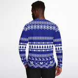 -Funny all-over-print unisex sweatshirt made of soft, comfortable cotton/polyester/spandex blend with brushed fleece interior. Each panel is individually printed, cut & sewn to ensure a flawless graphic that won't crack or peel. funny veganism vegetarian winter holiday hanukkah christmas mens womens jumper ugly sweater-