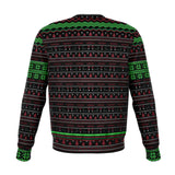 -Funny all-over-print unisex sweatshirt made of soft and comfortable cotton/polyester/spandex blend with brushed fleece interior. Each panel is individually printed, cut and sewn to ensure a flawless graphic that won't crack or peel. Mens womens Christmas pullover jumper ugly sweater print funny anime joke japanophile-
