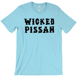 Funny WICKED PISSAH Tee, Mens/Unisex Adult Sizes, Shipped from the USA-Soft airlume cotton standard fit t-shirt with short sleeves and crew neck. - Boston Mass New England Massachusetts New Hampshire Rhode Island Maine Vermont Connecticut MA NH RI MN VT CT aweome regionalism saying slang townie chowda head masshole sox celtics bruins huskies revolution patriots black wolves fan smaht -M-Turquoise-