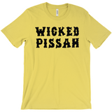 Funny WICKED PISSAH Tee, Mens/Unisex Adult Sizes, Shipped from the USA-Soft airlume cotton standard fit t-shirt with short sleeves and crew neck. - Boston Mass New England Massachusetts New Hampshire Rhode Island Maine Vermont Connecticut MA NH RI MN VT CT aweome regionalism saying slang townie chowda head masshole sox celtics bruins huskies revolution patriots black wolves fan smaht -M-Maize-