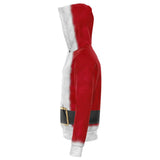 Santa Claus Costume Hoodie, Funny AOP Holiday Hooded Sweatshirt-Funny Santa Claus costume hoodie. Polyester with detailed high definition classic costume print unisex adult hooded sweatshirt with kangaroo pocket. XS, Small, Medium, Large, XL, 2XL, 3XL and 4XL. Made-to-order. 2 weeks to USA. Casual Christmas cosplay holiday party qiaotu office santa xmas gift. Christmastime 2020-
