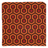 Overlook Throw Pillow - Classic Retro Horror Hotel Carpet Pattern-Double-sided, square spun polyester pillow in your choice of size (14, 16, 18 or 20 inches) and finish: Sewn Pillow (no zipper), Cushion with Removable Zippered Pillowcase or Cover Only. This item is made-to-order. Typically ships in 3-5 business days from within the US. Orange Brown Red Abstract Halloween Accent Decor-Cover only-no insert-Spun Polyester-18x18 inch-