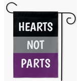 -100% poly poplin-canvas fabric, wash on gentle, hang to dry.12x18" , 18x27" or 24x36" - single or double sided. Flag hanger / stand not included.Made in and shipped from the USA. Asexual LGBTQ LGBTQIA LGBTQX Ace Queer Pride Trans Transgender Nonbinary Love is Love Garden Flag Rights Equality Protest We Say Gay -Double-18.325x27 inch-
