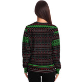 -Funny all-over-print unisex sweatshirt made of soft and comfortable cotton/polyester/spandex blend with brushed fleece interior. Each panel is individually printed, cut and sewn to ensure a flawless graphic that won't crack or peel. Mens womens Christmas pullover jumper ugly sweater print funny anime joke japanophile-