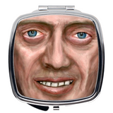 -Compact mirrors in choice of two shapes, 2" round or 2.25" rounded square. Dual mirrors with a sturdy silver outer frame. Vibrant printed image with durable, scratch resistant coating! Made to order, shipped from the USA. funny creepy weird buscemi eyes meme face beauty portable makeup mirror gift-Square-2.25x2.25 inch-