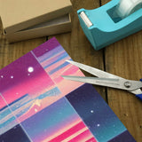-58" x 23" rolls of high quality 5.93oz gift wrap. Free Shipping. 25% off 2 or more rolls w/code 'WRAPPERSDELIGHT' at checkout. Retro futurism vintage futuristic neon synthwave vaporwave fun unique trending unusual christmas winter holiday giftwrap bright colors pattern abstract premium designer -