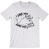 -Soft, comfortable mens/unisex style Airlume combed and ring-spun cotton shirt. Made-to-order and shipped form the USA. Funny dirty naughty bbq barbeque bar-b-que barbecue pork sex joke butt rubbed pig piggy t-shirt boyfriend gift -Ash-Medium (M)-