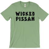 Funny WICKED PISSAH Tee, Mens/Unisex Adult Sizes, Shipped from the USA-Soft airlume cotton standard fit t-shirt with short sleeves and crew neck. - Boston Mass New England Massachusetts New Hampshire Rhode Island Maine Vermont Connecticut MA NH RI MN VT CT aweome regionalism saying slang townie chowda head masshole sox celtics bruins huskies revolution patriots black wolves fan smaht -M-Leaf-