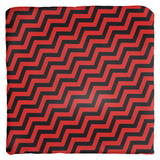 Red Lodge Throw Pillows - Zigzag Pattern Twin Surreal Optical Peaks-Double-sided, square spun polyester pillow or pillowcase in your size and style.This item is made-to-order and typically ships in 3-5 business days from within the US. Diagonal red and black zig-zag lines on high quality throw pillow. Tense and surreal optical art pattern. Fun and unique gothic halloween home decor.-Cover only-no insert-20x20 inch-