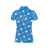 -Quality all-over-print unisex polo shirt with classic retro vintage cloud pattern. 100% polyester with pointed collar, 3 buttons and side slits for a comfortable and stylish fit. Free Shipping. Mens womens teens 90s kids nineties toy 1990s casual work collared top bright colorful sky story disneybounding sweet cute-