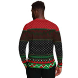 -Funny all-over-print unisex sweatshirt made of soft and comfortable cotton/polyester/spandex blend with brushed fleece interior. Each panel is individually printed, cut and sewn to ensure a flawless graphic that won't crack or peel. Mens womens Christmas pullover jumper ugly sweater santa claus your mom mommy joke-