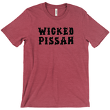 Funny WICKED PISSAH Tee, Mens/Unisex Adult Sizes, Shipped from the USA-Soft airlume cotton standard fit t-shirt with short sleeves and crew neck. - Boston Mass New England Massachusetts New Hampshire Rhode Island Maine Vermont Connecticut MA NH RI MN VT CT aweome regionalism saying slang townie chowda head masshole sox celtics bruins huskies revolution patriots black wolves fan smaht -S-Heather Raspberry-