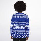 -Funny all-over-print unisex sweatshirt made of soft, comfortable cotton/polyester/spandex blend with brushed fleece interior. Each panel is individually printed, cut & sewn to ensure a flawless graphic that won't crack or peel. funny veganism vegetarian winter holiday hanukkah christmas mens womens jumper ugly sweater-