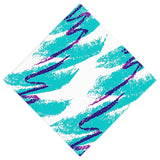 Retro 90s Solo Jazz Pattern Wave Duet Bandana, 24in 1990s Design Memes-