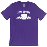 -Stay Spoopy winged skull graphic tee. High quality printing on soft Bella Canvas Canvas shirt. These shirts are made-to-order and typically ship in 2-4 business days from within the USA. Funny kowai cute halloween goth gothic spoopy spooky girl boy mens womens unisex t-shirt -Team Purple-S-