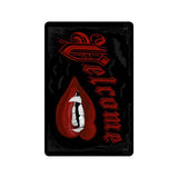 Velcome Mat, Vampiric Welcome Mat / Doormat, Vampire Gothic Home Decor-High quality 23.6 x 15.7in (60x40cm) doormat / floor mat. Professionally printed, durable & colorfast non-woven polyester fiber top, non-slip bottom. Indoor / outdoor use. Free Shipping Worldwide. Funny Velcome Mat, Vampire welcome mat. Fun gothic home decor. Goth vamp housewarming gift, party halloween decor. -